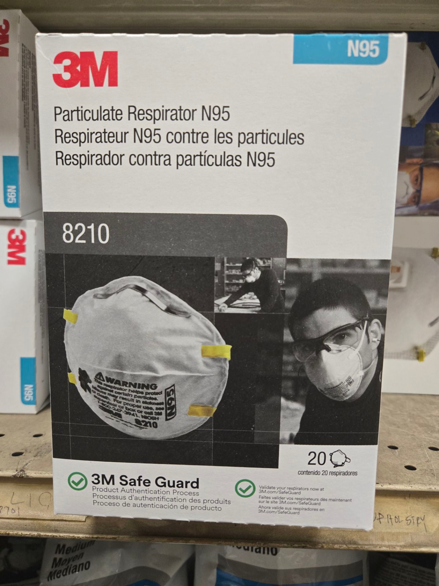 3M™ 8210 Disposable Half Facepiece Particulate Respirator, Standard, N95 46457