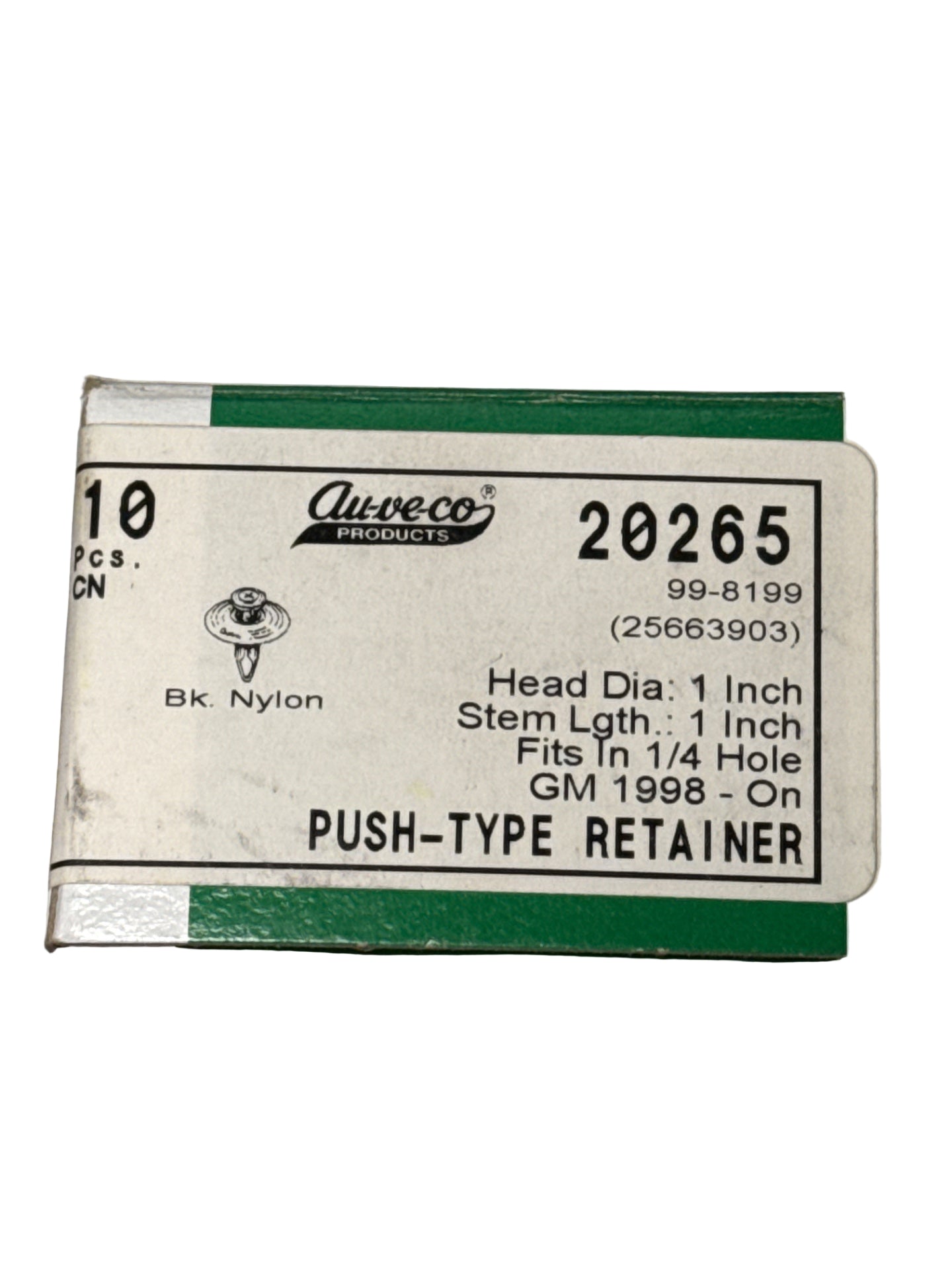 Auveco 20265 GM Radiator Support Retainer (1" Head, 1" Stem)