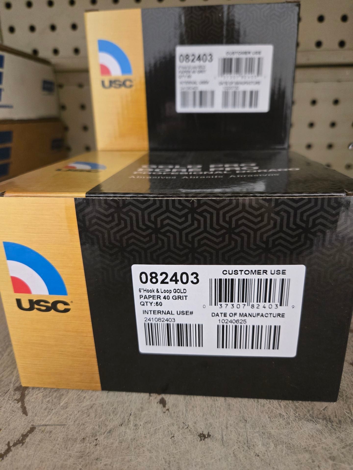 USC® Gold Pro® 082403 Sanding Disc, 6 in Dia, P40 Grit, Paper Backing, Wet/Dry, Hook and Loop Attachment