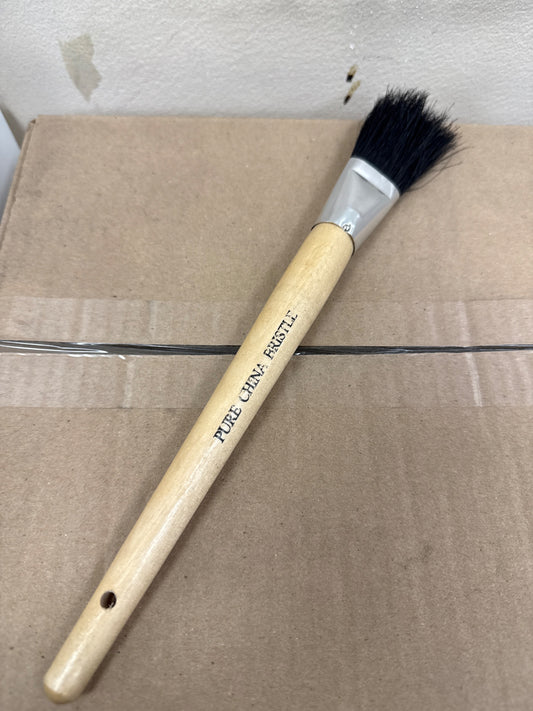 Long Soft Black Bristle Wood Handle Brush