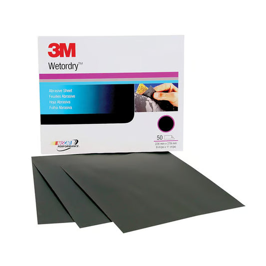 Wetordry™ 02036 213Q Series Abrasive Sheet, 9 in W x 11 in L, P600 Grit, Fine Grade, Black, Wet/Dry