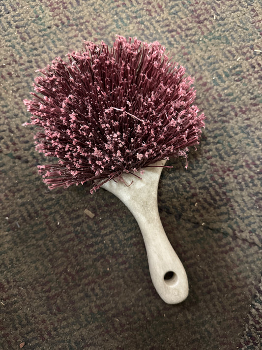 Large Red Bristle Tire Brush - Small Handle