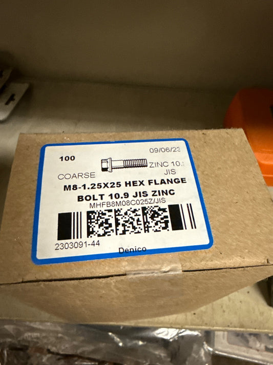 M8-1.25x25-100