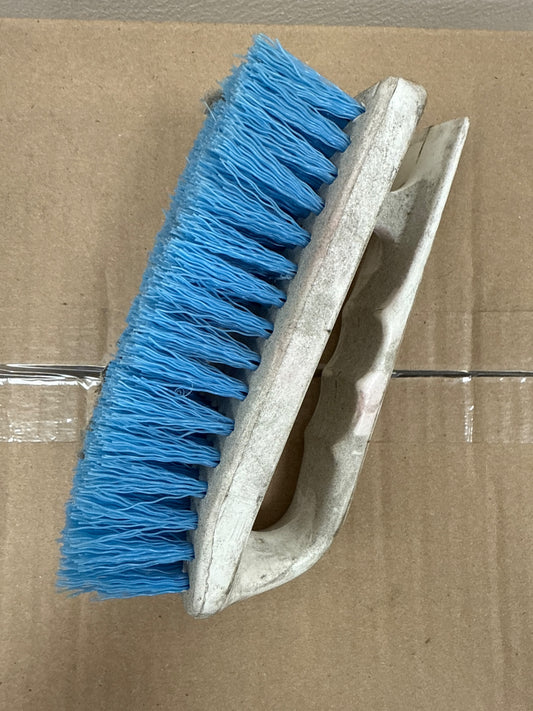 Blue Bristle White Handle Palm Brush