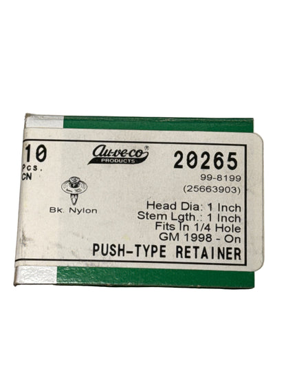 Auveco 20265 GM Radiator Support Retainer (1" Head, 1" Stem)