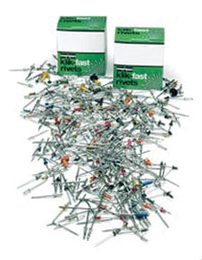 Marson® Klik-Split™ M42376 Glass Stop Blind Rivet, 1/4 in Dia x 0.052 to 0.62 in Grip Range, Aluminum, Plain