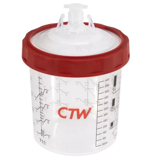 CTW CS125-650 650ml/22oz Premium Disposable Spray Cup Paint System 125?m (50)