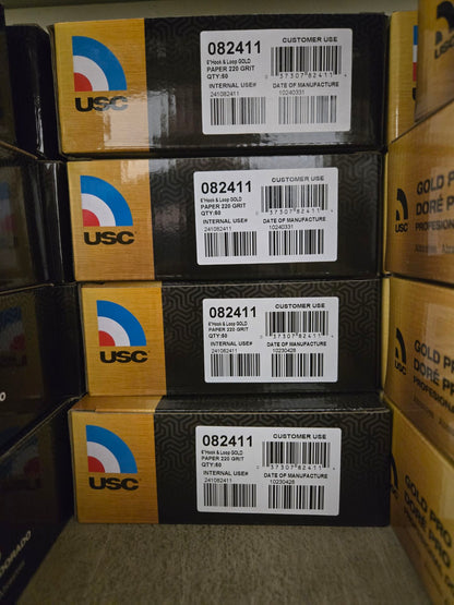 USC® Gold Pro® 082411 Sanding Disc, 6 in Dia, P220 Grit, Paper Backing, Wet/Dry, Hook and Loop Attachment